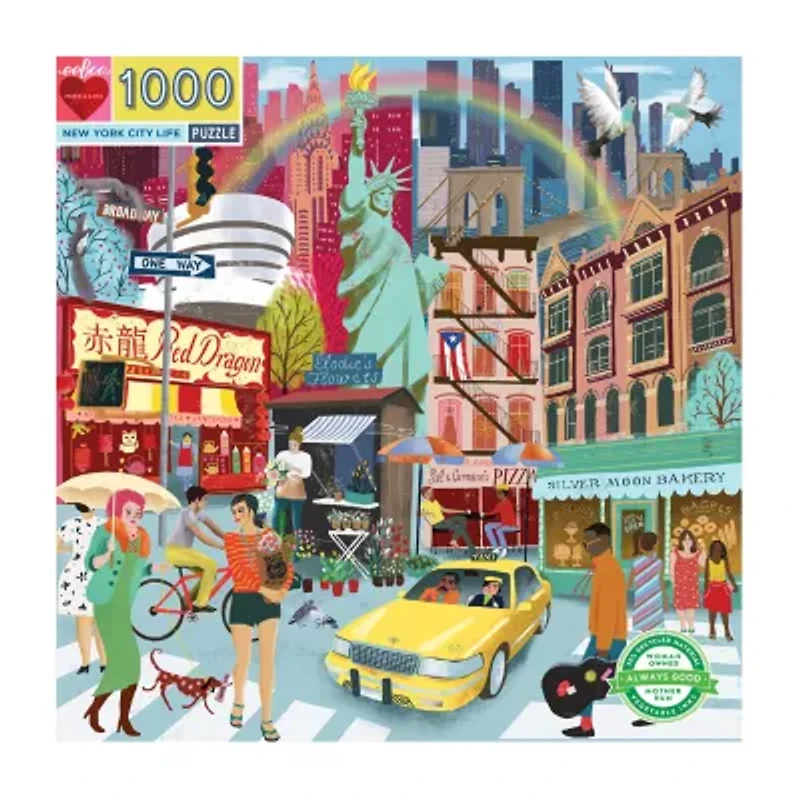 Eeboo Piece And Love New York Life 1000 Piece Square Adult Jigsaw 1000-pc. Puzzle