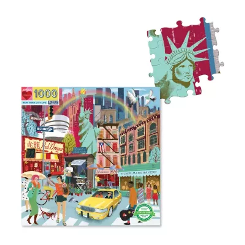 Eeboo Piece And Love New York Life 1000 Piece Square Adult Jigsaw 1000-pc. Puzzle