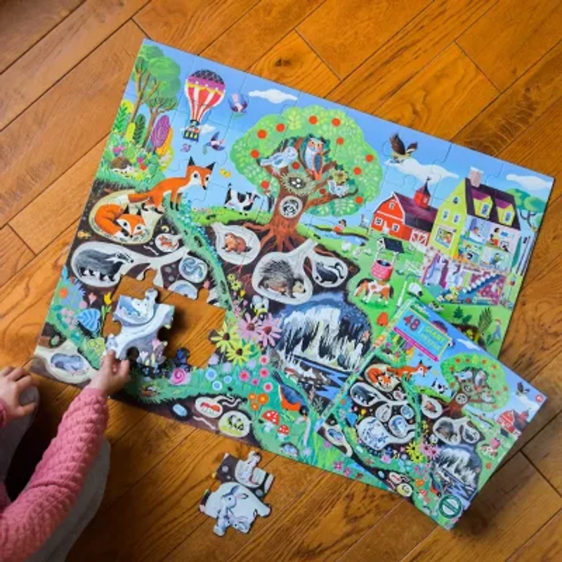 Eeboo Within The Country 48 Piece Giant Floor Jigsaw  30" X 24" 48-pc. Puzzle
