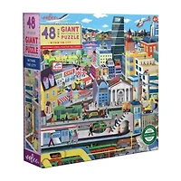 Eeboo Within The City 48 Piece Giant Floor Jigsaw  30" X 24" 48-pc. Puzzle