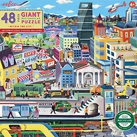Eeboo Within The City 48 Piece Giant Floor Jigsaw  30" X 24" 48-pc. Puzzle