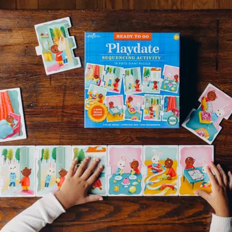 Eeboo Ready To Go Puzzle - Playdate - Sequencing Activity  Ages 3 And Up 10-pc. Puzzle
