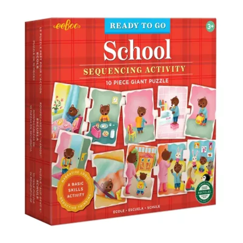 Eeboo Ready To Go Puzzle - School - Sequencing Activity 10-pc. Puzzle