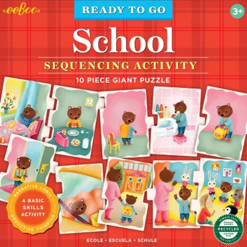 Eeboo Ready To Go Puzzle - School - Sequencing Activity 10-pc. Puzzle
