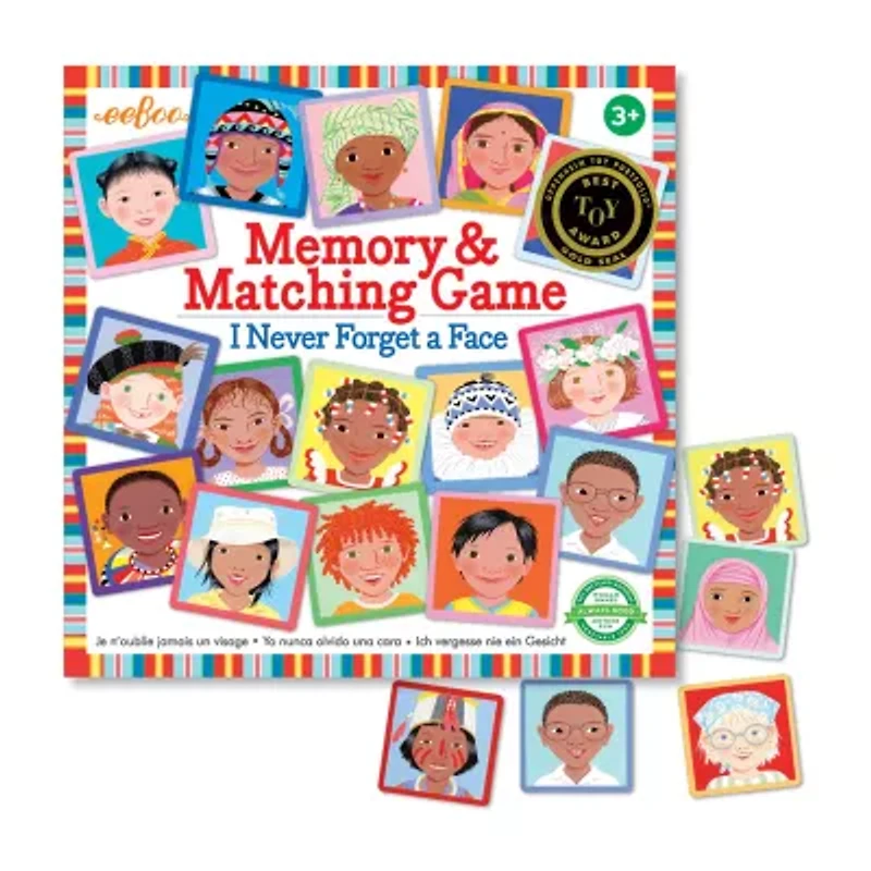Eeboo I Never Forget A Face Memory And Matching Game 48-pc. Puzzle