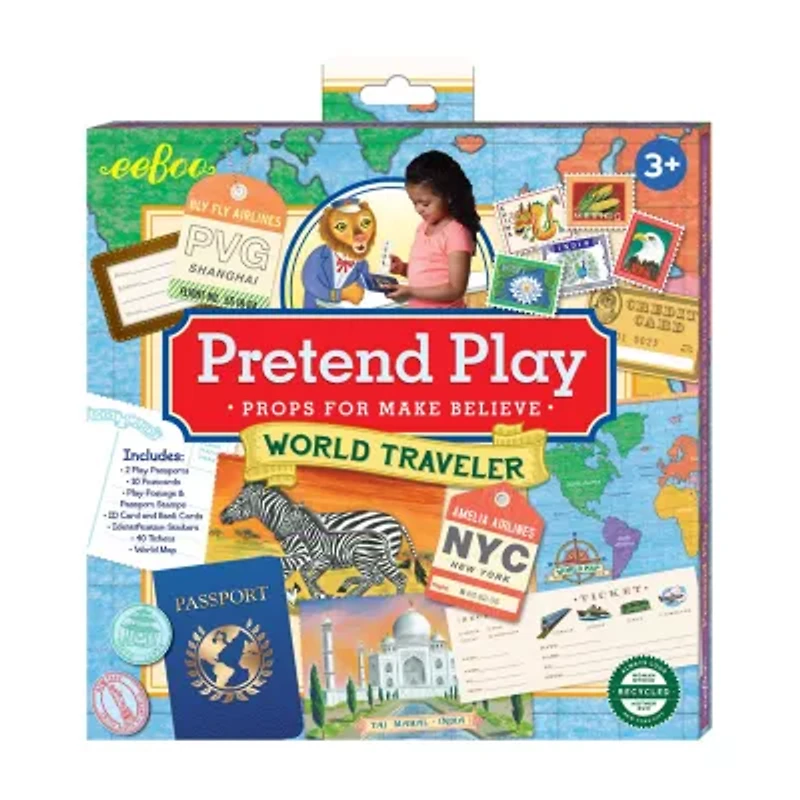 Eeboo World Traveler Pretend And Role Play Activity Set Toy Tool