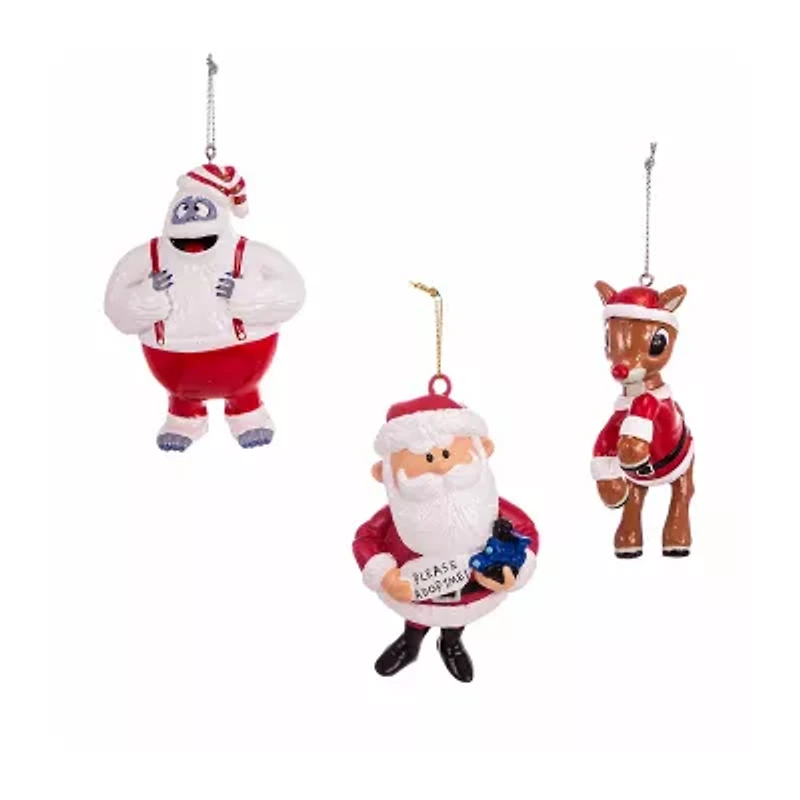 Kurt Adler Rudolph The Red Nose Reindeer® Blow Mold Ornament 3-Piece Set