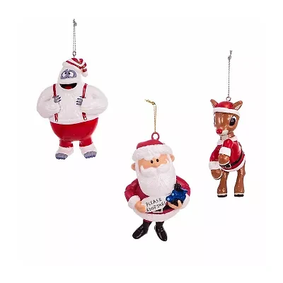 Kurt Adler Rudolph The Red Nose Reindeer® Blow Mold Ornament 3-Piece Set