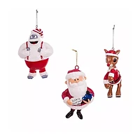 Kurt Adler Rudolph The Red Nose Reindeer® Blow Mold Ornament 3-Piece Set