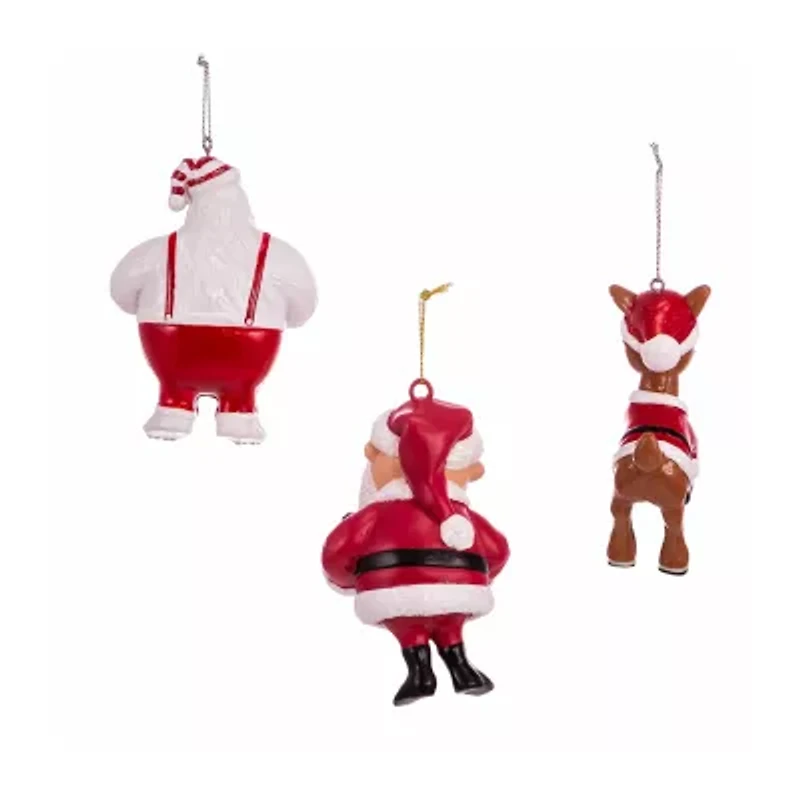 Kurt Adler Rudolph The Red Nose Reindeer® Blow Mold Ornament 3-Piece Set