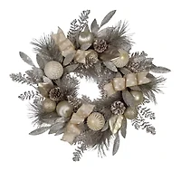 Kurt Adler Gold And Champagne Rattan Wreath