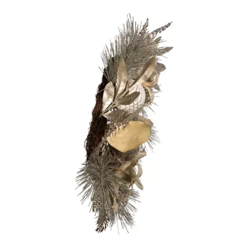 Kurt Adler Gold And Champagne Rattan Wreath
