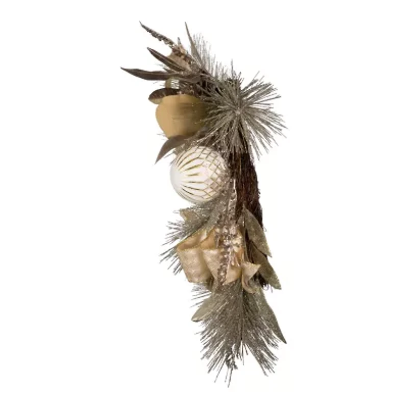 Kurt Adler Gold And Champagne Rattan Wreath