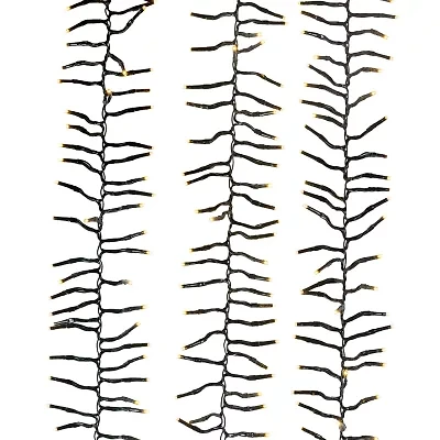 Kurt Adler 480-Light 16-Foot Connectable Warm White LED Cluster Garland