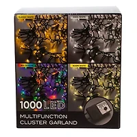 Kurt Adler 480-Light 16-Foot Connectable Warm White LED Cluster Garland