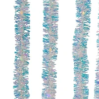 Kurt Adler 32.8-Foot Battery-Operated Iridescent Tinsel Garland with 100 Multi-Colored Lights