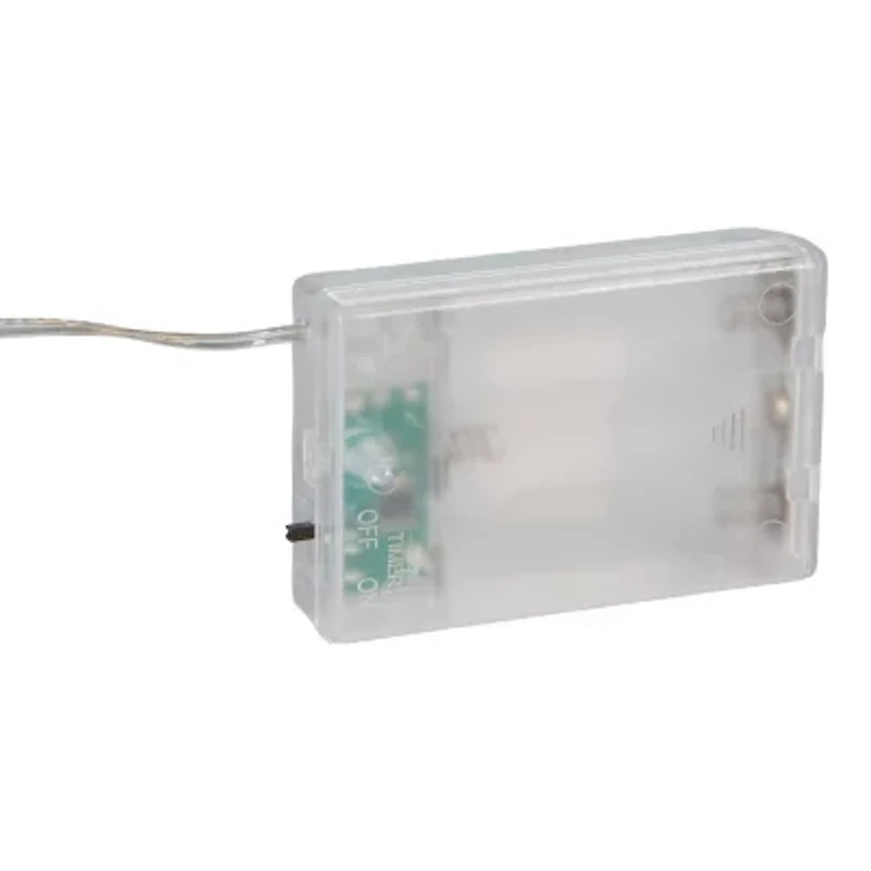 Kurt Adler 32.8-Foot Battery-Operated Iridescent Tinsel Garland with 100 Multi-Colored Lights