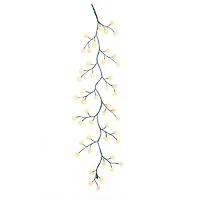 Kurt Adler 6-Foot Green Garland with 48 Warm White LED Lights and White Ball