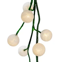 Kurt Adler 6-Foot Green Garland with 48 Warm White LED Lights and White Ball