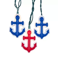 Kurt Adler UL 10-Light Red and Blue Anchor Light Set