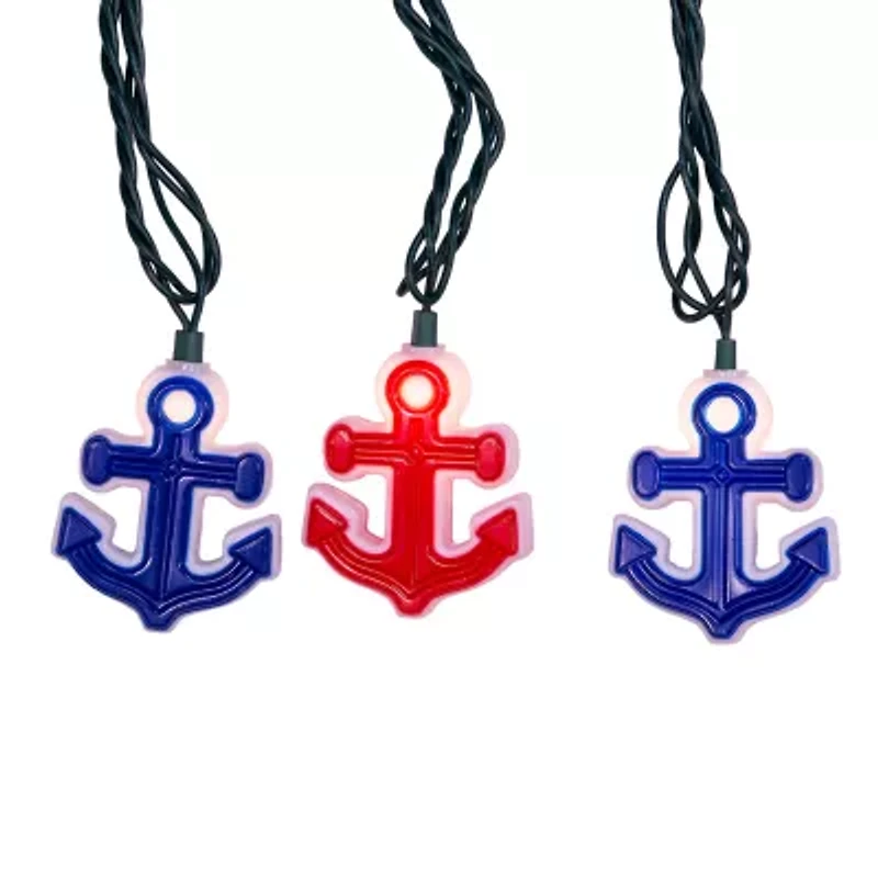 Kurt Adler UL 10-Light Red and Blue Anchor Light Set