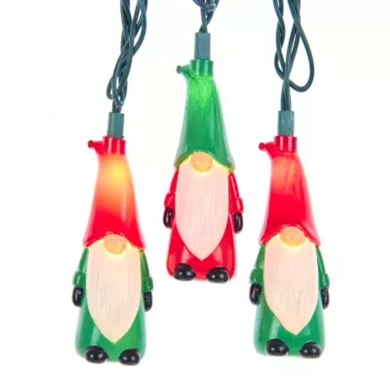 Kurt Adler UL 10-Light Red and Green Gnome Light Set