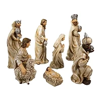 Kurt Adler 3-13-Inch Resin Nativity Table Piece 7 Piece Set