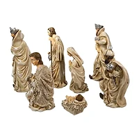 Kurt Adler 3-13-Inch Resin Nativity Table Piece 7 Piece Set