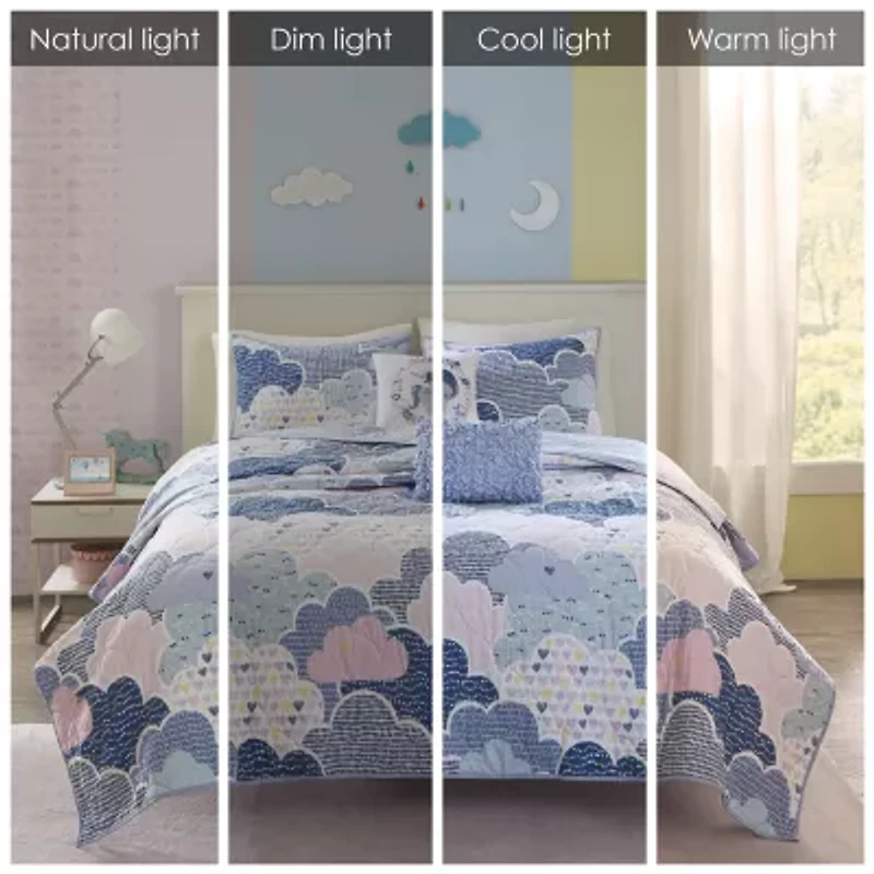 Urban Habitat Kids Bliss Reversible 100% Cotton Quilt Set With Throw Pillows