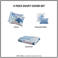 Urban Habitat Kids Bliss 100% Cotton Duvet Cover Set with Decorative Pillows