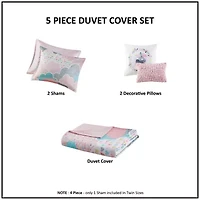 Intelligent Design Bliss 100% Cotton Duvet Cover Set with Decorative Pillows