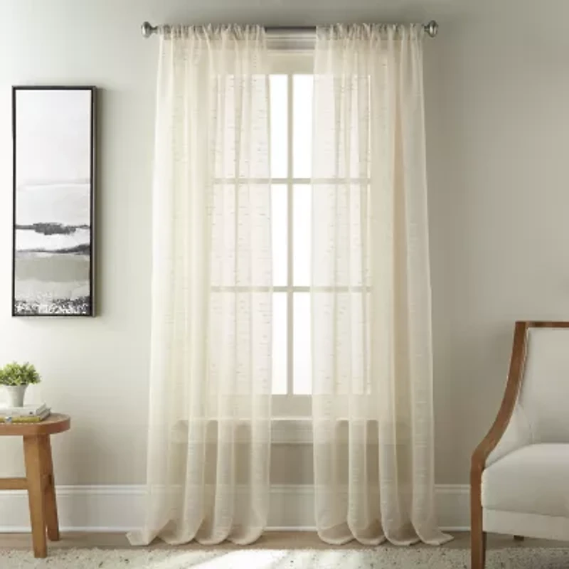 Stratford Park Jenna Rod Pocket Sheer Set of 2 Curtain Panel