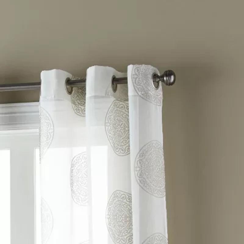 Stratford Park Sherry Grommet Top Sheer Set of 2 Curtain Panel