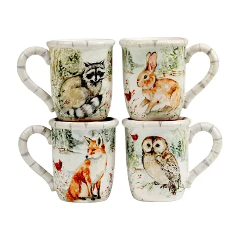 Certified International Winter'S Walk 4-pc. Holiday Coffee Mug