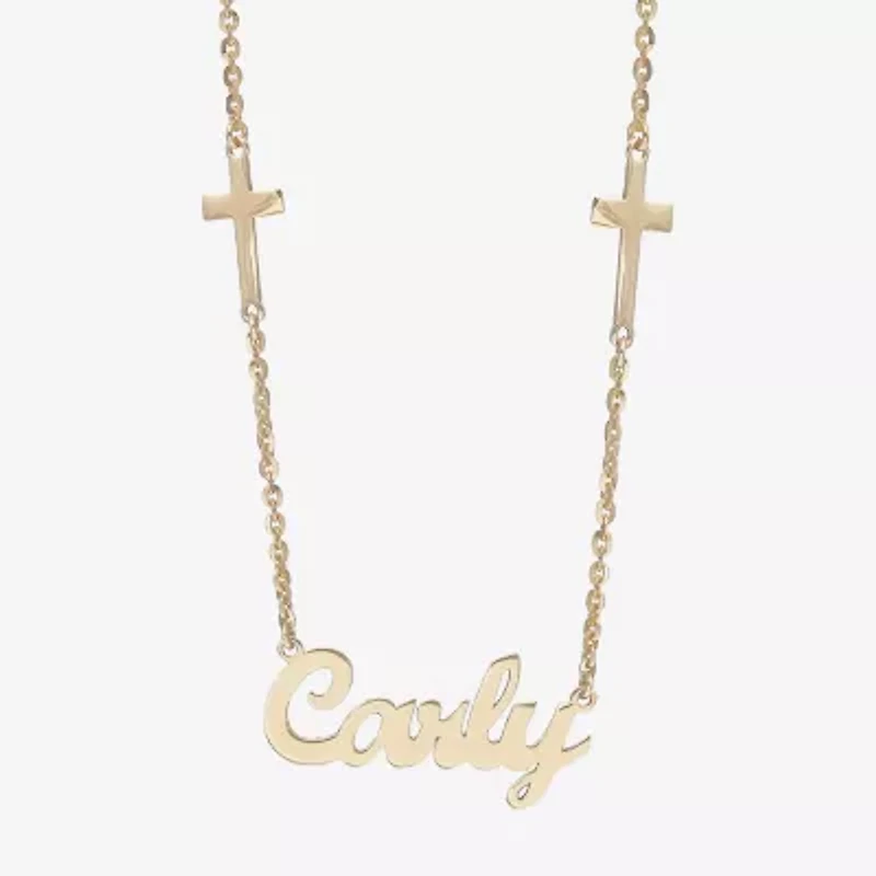 Womens 14K Gold Over Silver Inch Name Necklace
