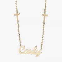 Womens 14K Gold Over Silver Inch Name Necklace