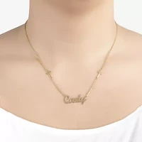 Womens 14K Gold Over Silver Inch Name Necklace