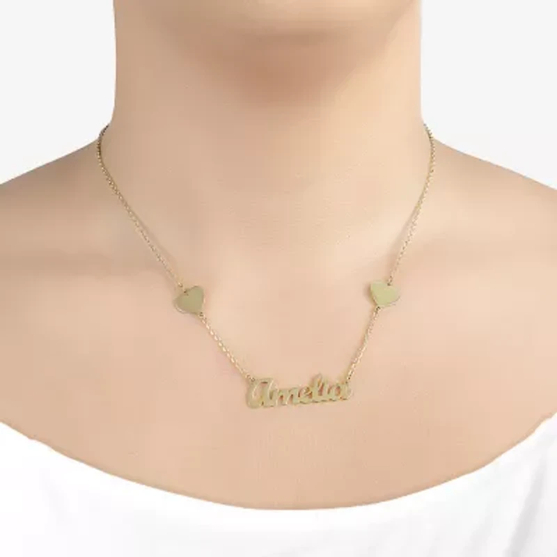 Womens 14K Gold Over Silver Inch Name Necklace