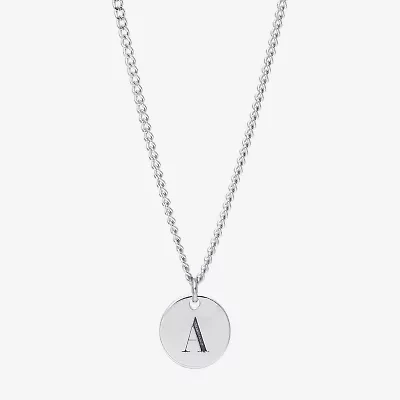 Womens Sterling Silver Initial Necklace