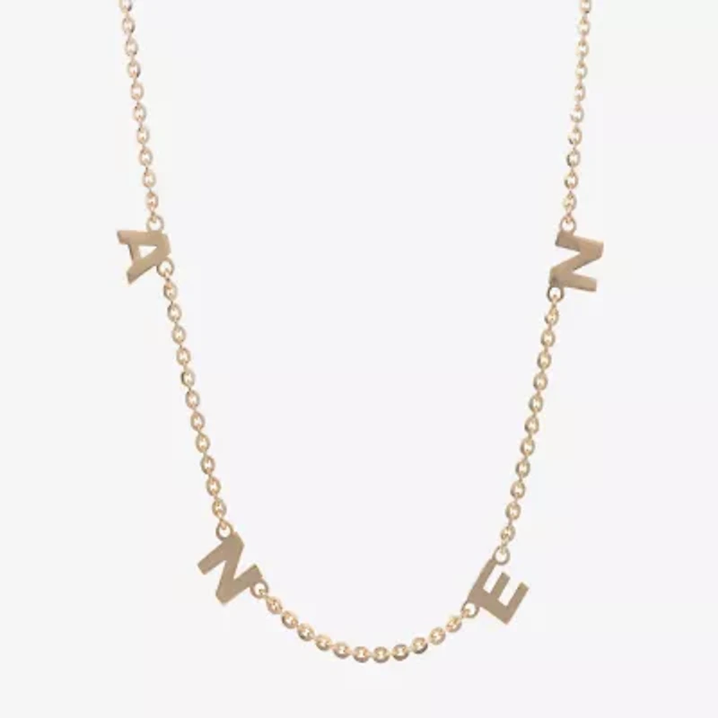 Womens 14K Gold Over Silver 18 Inch Name Necklace