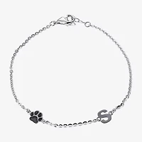 Womens Sterling Silver / Inch Solid Cable Id Bracelet