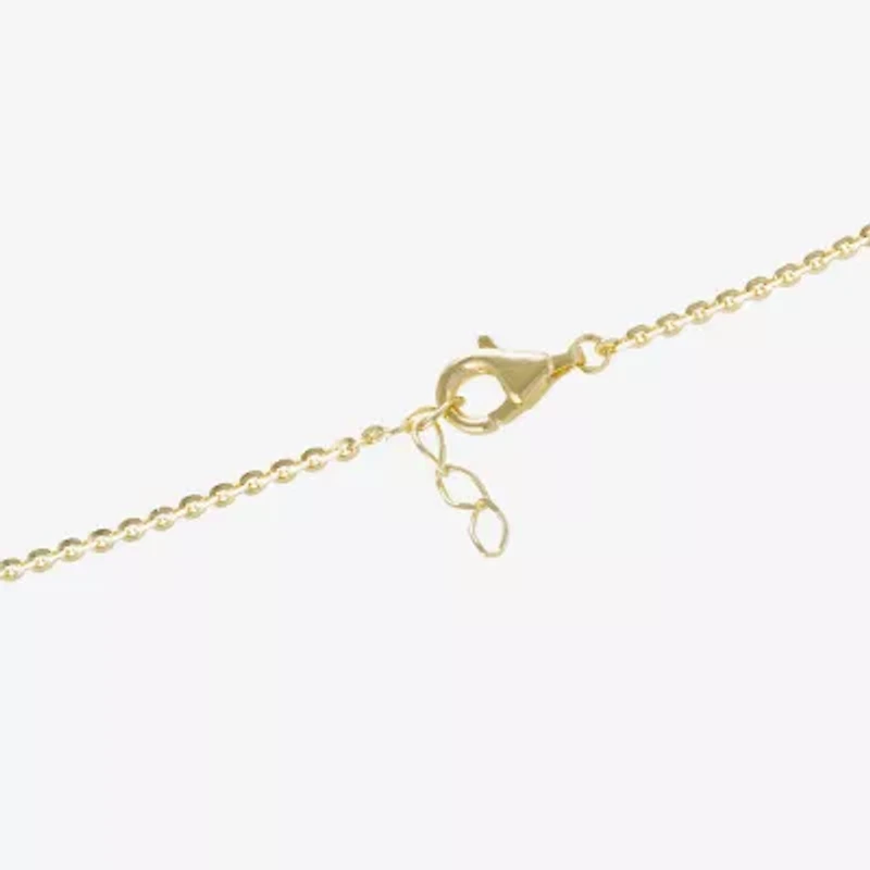 Womens 14K Gold Over Silver 6 3/4 Inch Solid Cable Id Bracelet