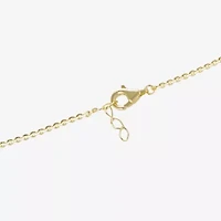 Womens 14K Gold Over Silver 6 3/4 Inch Solid Cable Id Bracelet