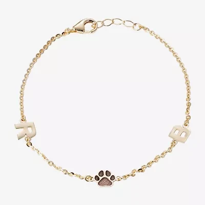 Womens 14K Gold Over Silver / Inch Solid Cable Id Bracelet