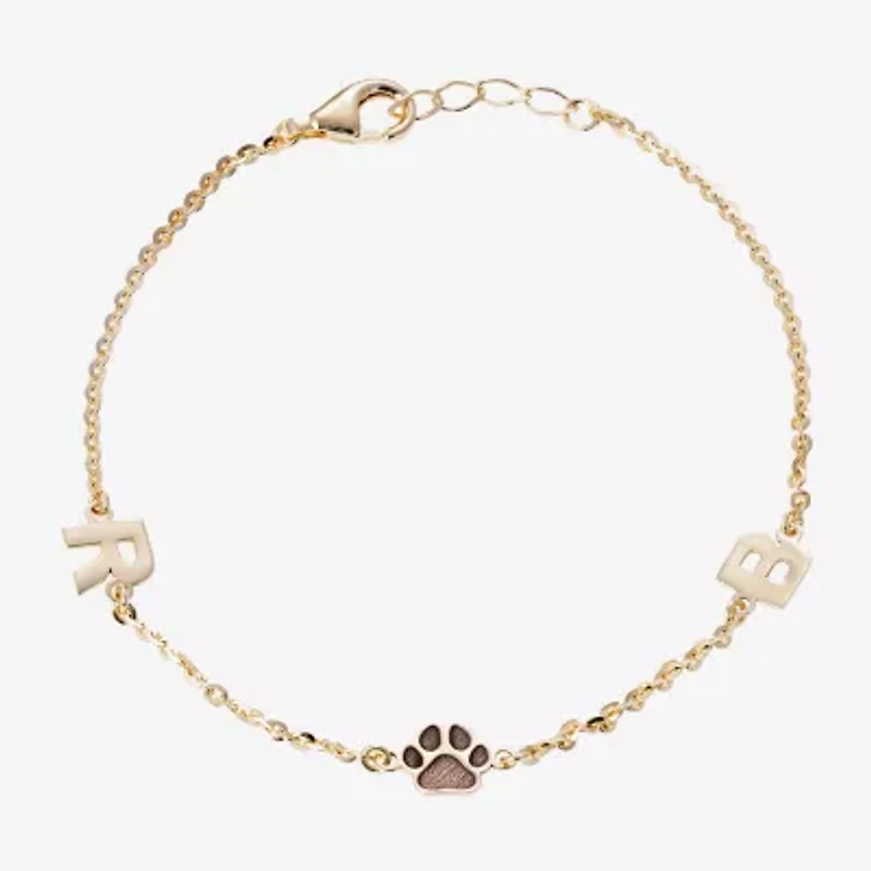 Womens 14K Gold Over Silver / Inch Solid Cable Id Bracelet
