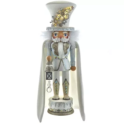 Kurt Adler 18-Inch Hollywood White Snowflake Soldier Battery-Operated LED Nutcracker
