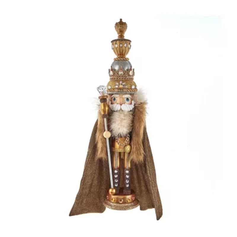 Kurt Adler 17.5-Inch Hollywood Gold with Fuzzy Cape King Nutcracker