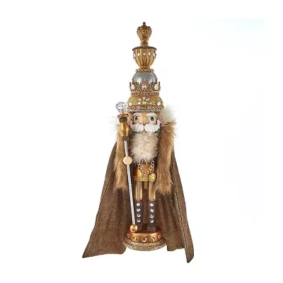 Kurt Adler 17.5-Inch Hollywood Gold with Fuzzy Cape King Nutcracker