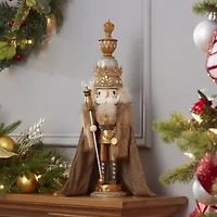 Kurt Adler 17.5-Inch Hollywood Gold with Fuzzy Cape King Nutcracker