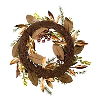 Kurt Adler Berries And Pinecone Burgundy Wreath